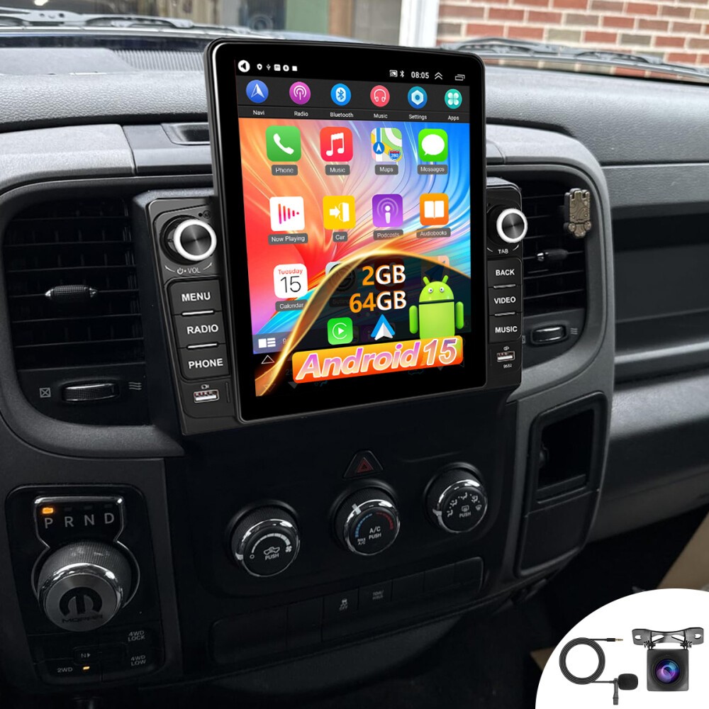 For RAM 1500 Classic 2019-2024 Apple CarPlay Android 15 GPS Navi Radio Head Unit