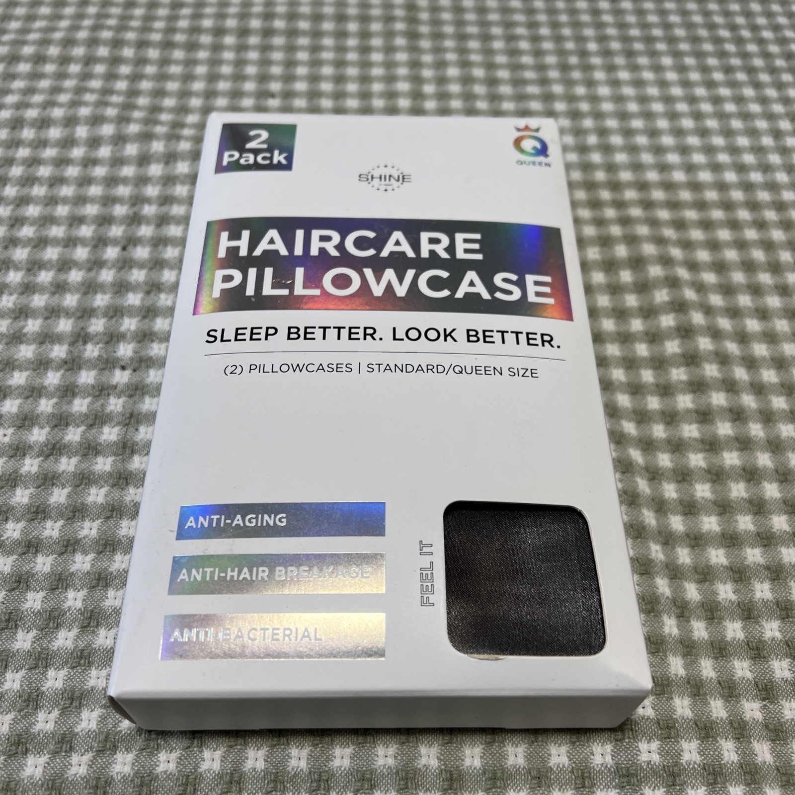 DISCOVER NIGHT HAIRCARE SATIN PILLOWCASE 2 PACK STANDARD/QUEEN SIZE - NEW IN BOX