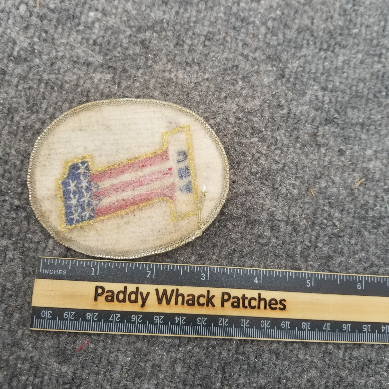 Vintage USA Number One Patch 1 American Flag Auto Car Truck Racing AB0c