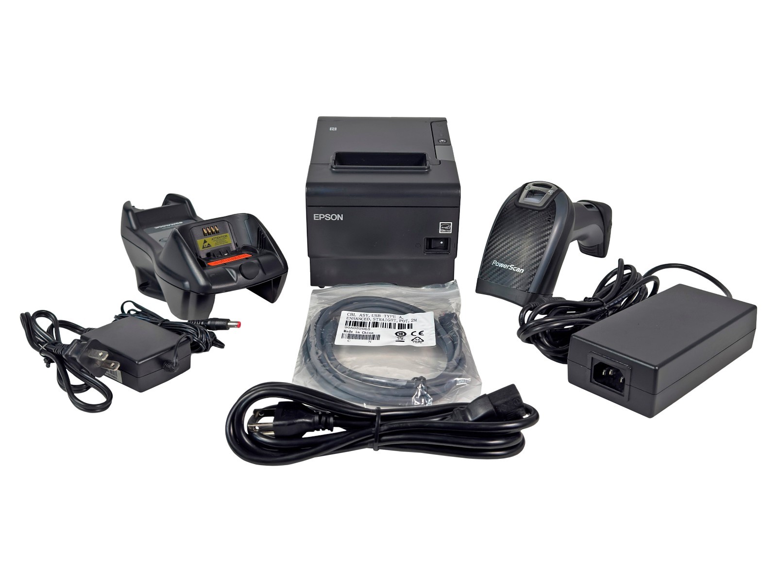 FOR SQUARE Printer + Barcode Scanner Epson TM-T88VI Datalogic Powerscan PM9501
