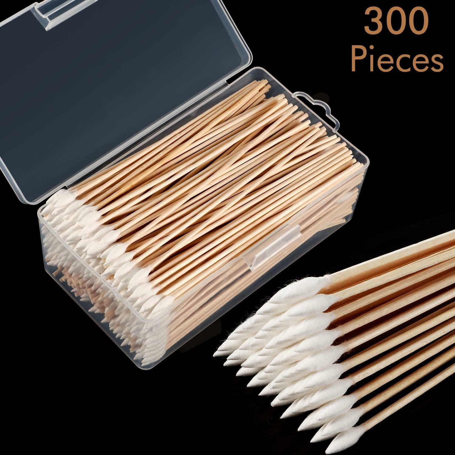Gun Cleaning Tips Cotton Grease Oil Cleaner Rifle Pistol Weapon Wood Swabs 300pc