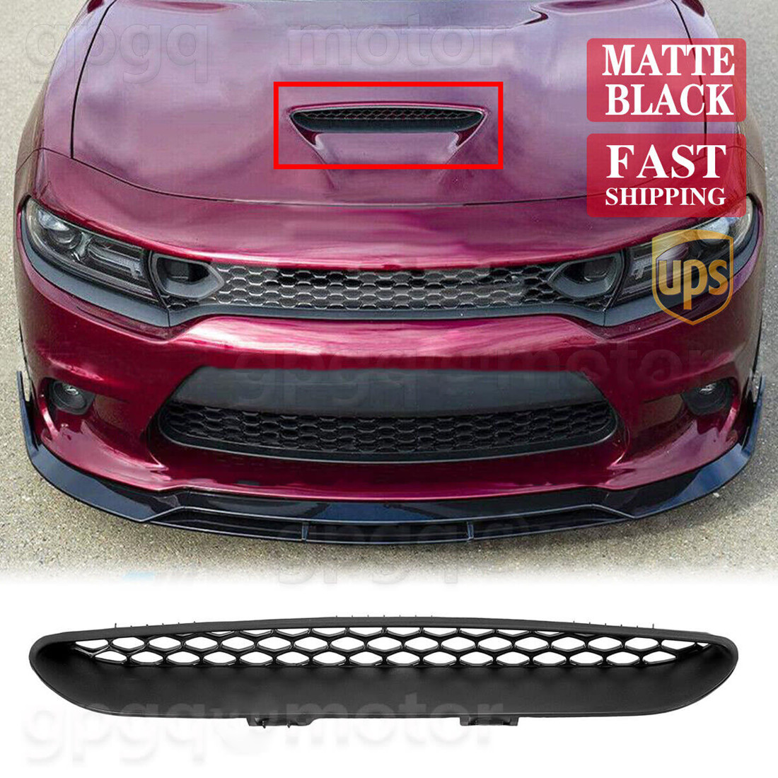 For Dodge Charger SRT GT Hellcat 15-23 Hood Front Center Bezel Trim Vent Grille