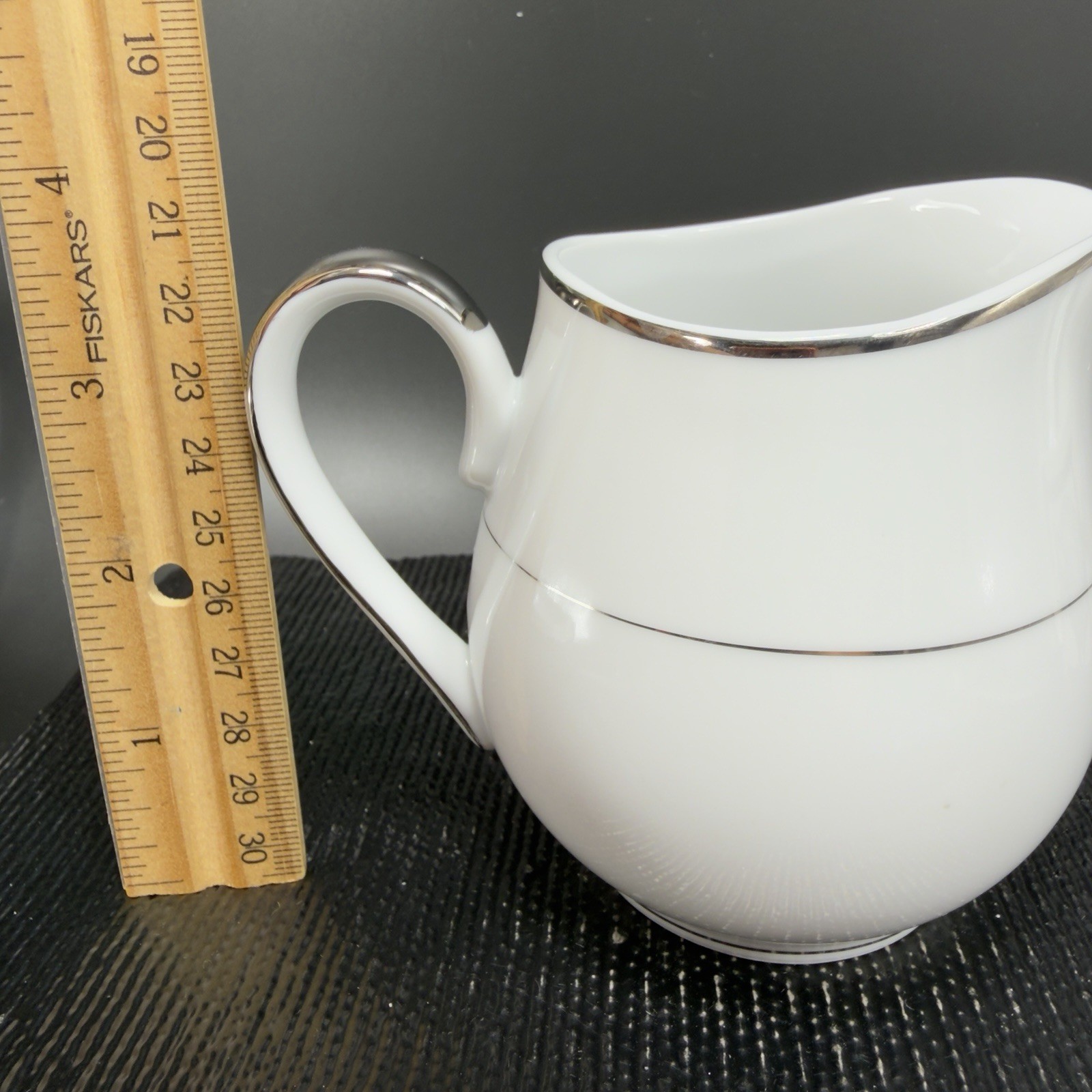 Mikasa Citation Sugar And Creamer Set Porcelain Fine China Silver Trim Japan VTG