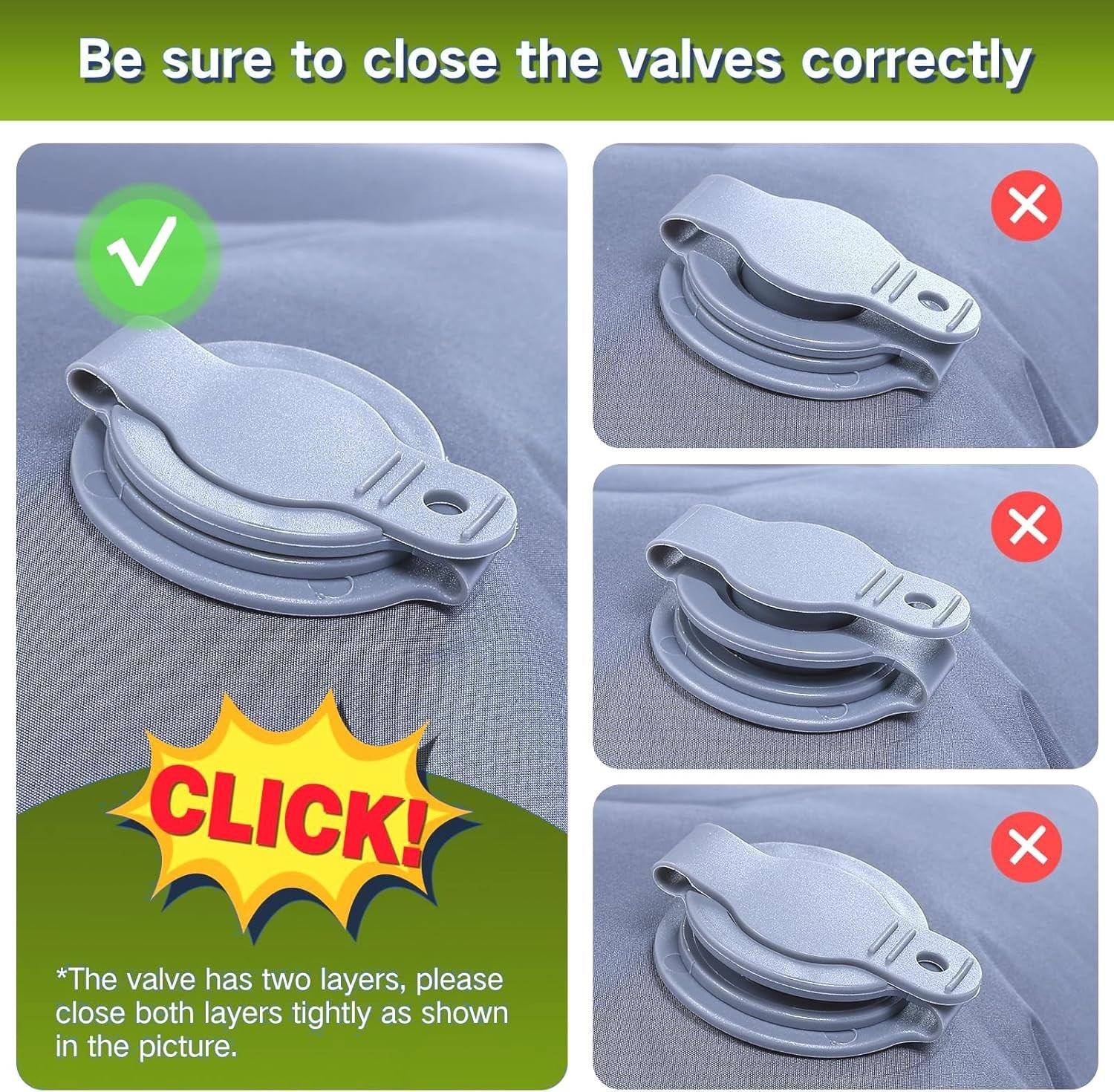 Extra-Thick 6'' Double Camping Sleeping Pad with Built-in Foot Pump Waterproo...