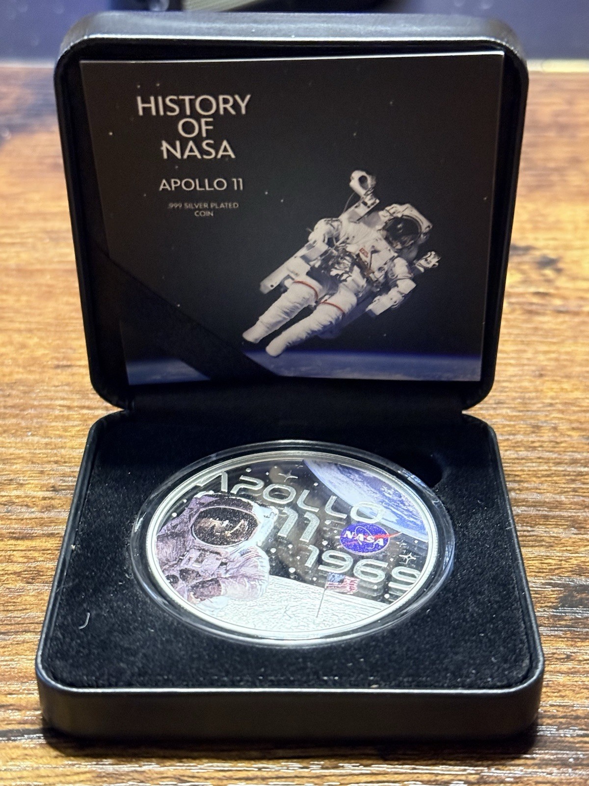 History Of NASA Apollo 11 Silver plated coin