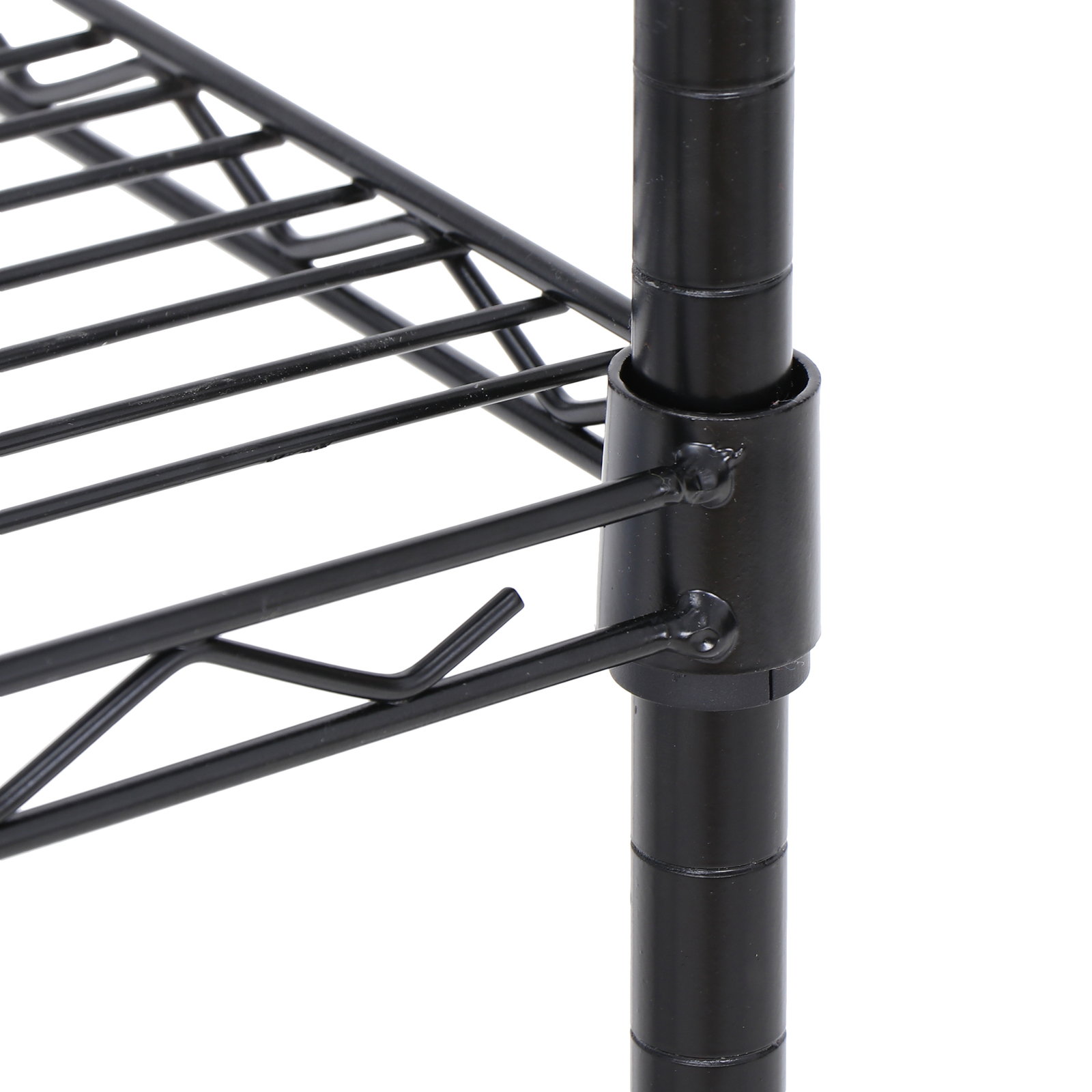 Unit Shelving Metal 3 Tier Wire Rack Organizer Adjustable Shelve with 4 Wheels