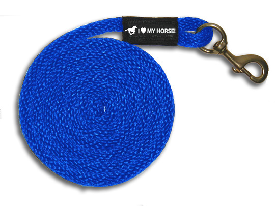 Royal Blue Horse Lead Rope USA Made - 10' / Heavy Duty Brass Snap - FREE SHPG!