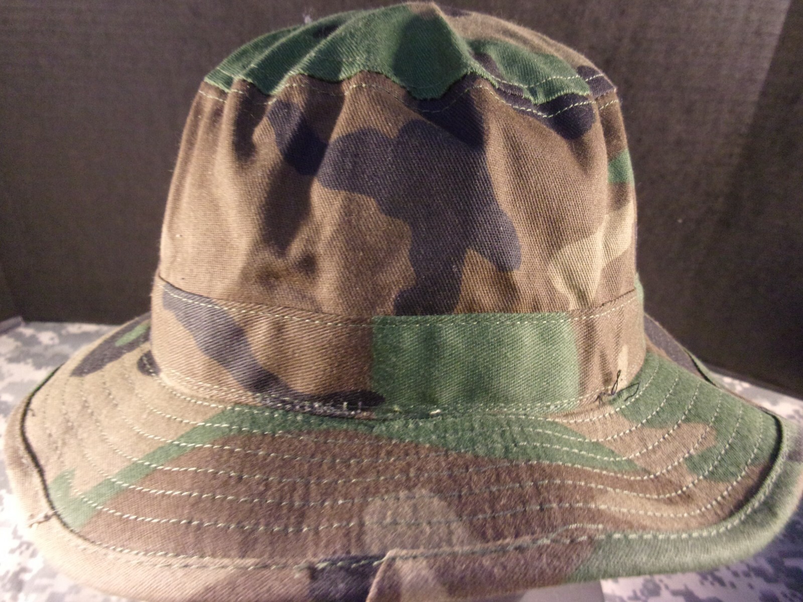 NWOT MADE IN USA HAT SUN HOT WEATHER BOONIE JUNGLE TYPE II WOODLAND BDU X LARGE