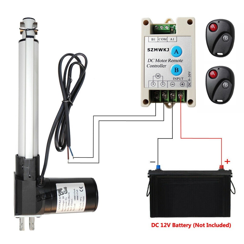 6000N 1320lbs 12V Linear Actuator 150mm 6" Stroke DC Motor &Controller &Brackets
