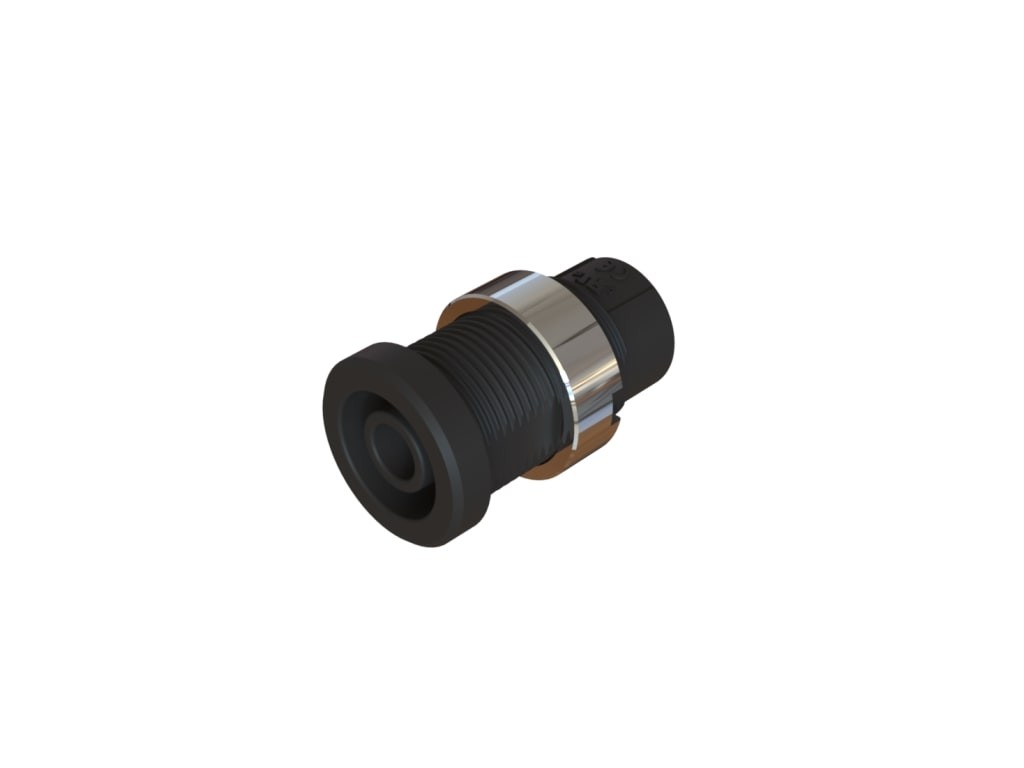 Cal Test CT4397-07-0 - 4mm Sheathed Jack, M3 Threaded Hole, Panel, UL, Black