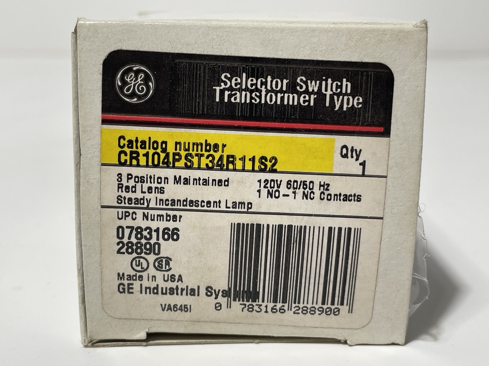 GE CR104PST34R11S2 Selector Switch