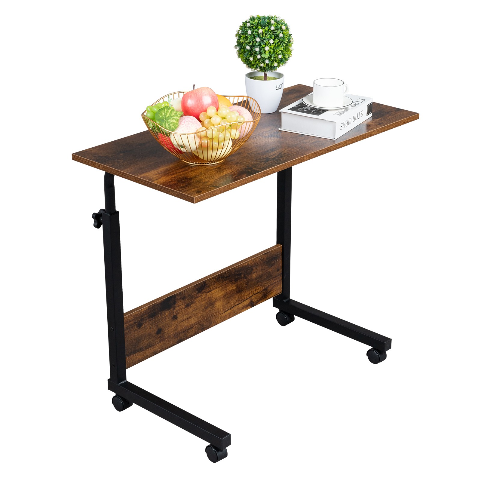 Height Adjustable Mobile Table Side Table Workstation Laptop Overbed Multi Table