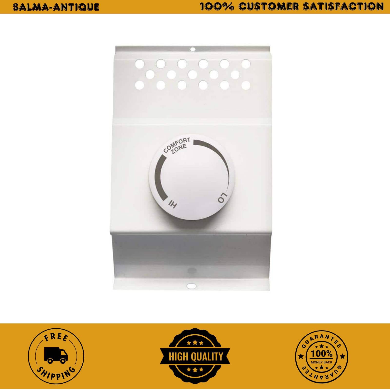 Cadet BTF1W Single-Pole 22A Line Voltage Baseboard Heater Thermostat White