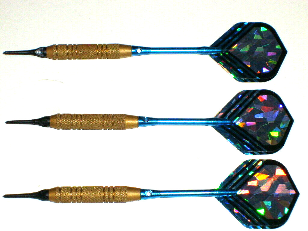 Soft Tip Darts, Used 18 Gram Brass with New Aluminum Shafts and Flights #1920