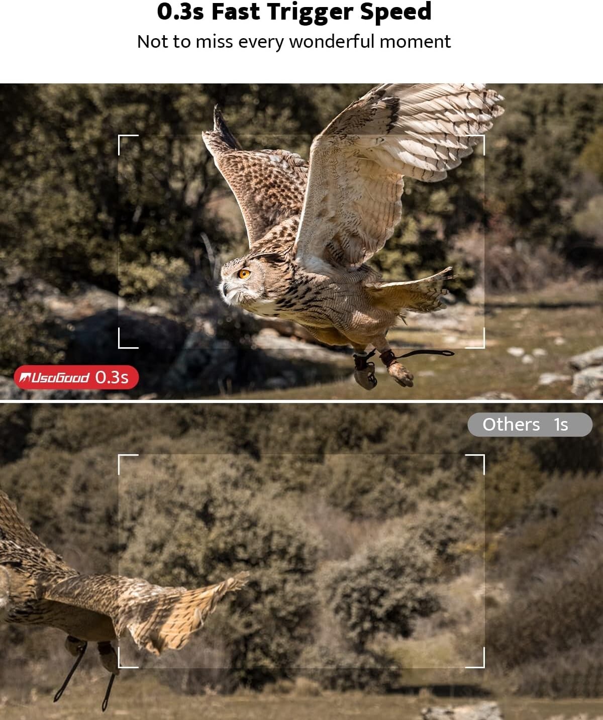 usogood Trail Camera 36MP 30fps Game Camera with Night Vision Wildlife Monitor
