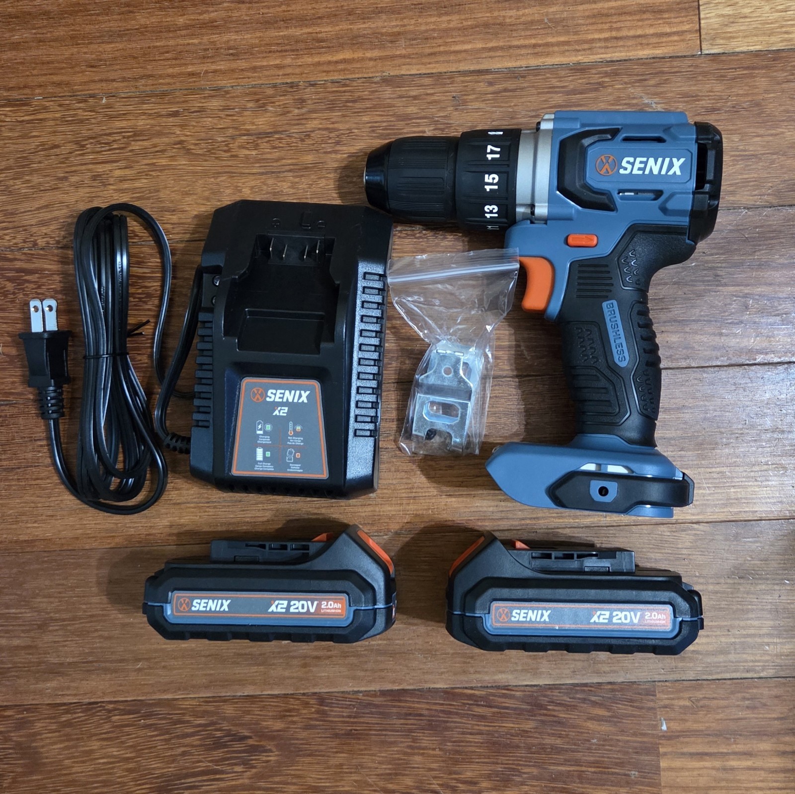 SENIX 20V Max Cordless Drill/Driver Set W/ Two Batteries and Charger. New
