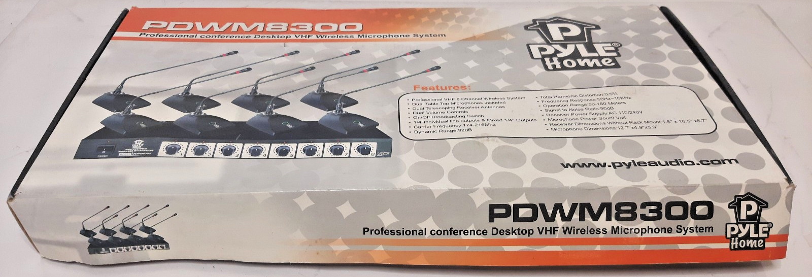 (Lot of 4) Pyle House PDWM8300 Professional Wireless Microphone Set