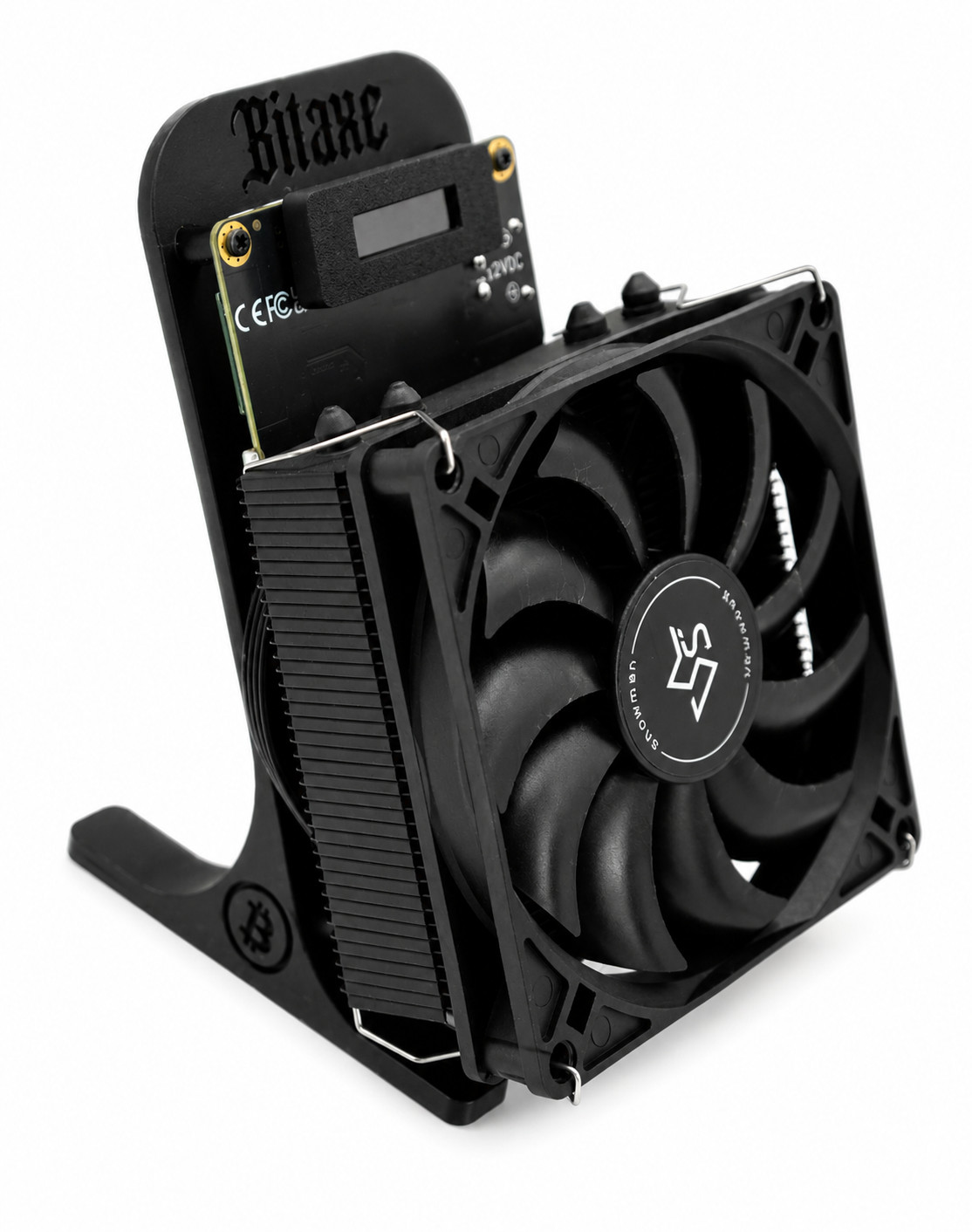 Bitaxe Gamma Turbo 801 Snowman Edition – Black - Upto 2.4TH/s Miner – 95mm Fan