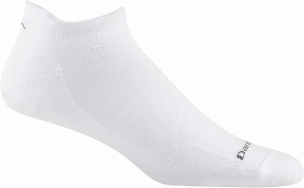 USA Darn Tough 1033 White Men's Run No Show Tab Ultra-Lightweight Running Sock