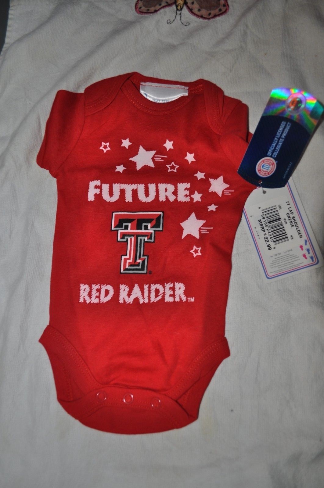 Texas Tech Baby One piece  Newborn "Future Red Raider" New with Tags MSRP 22.99