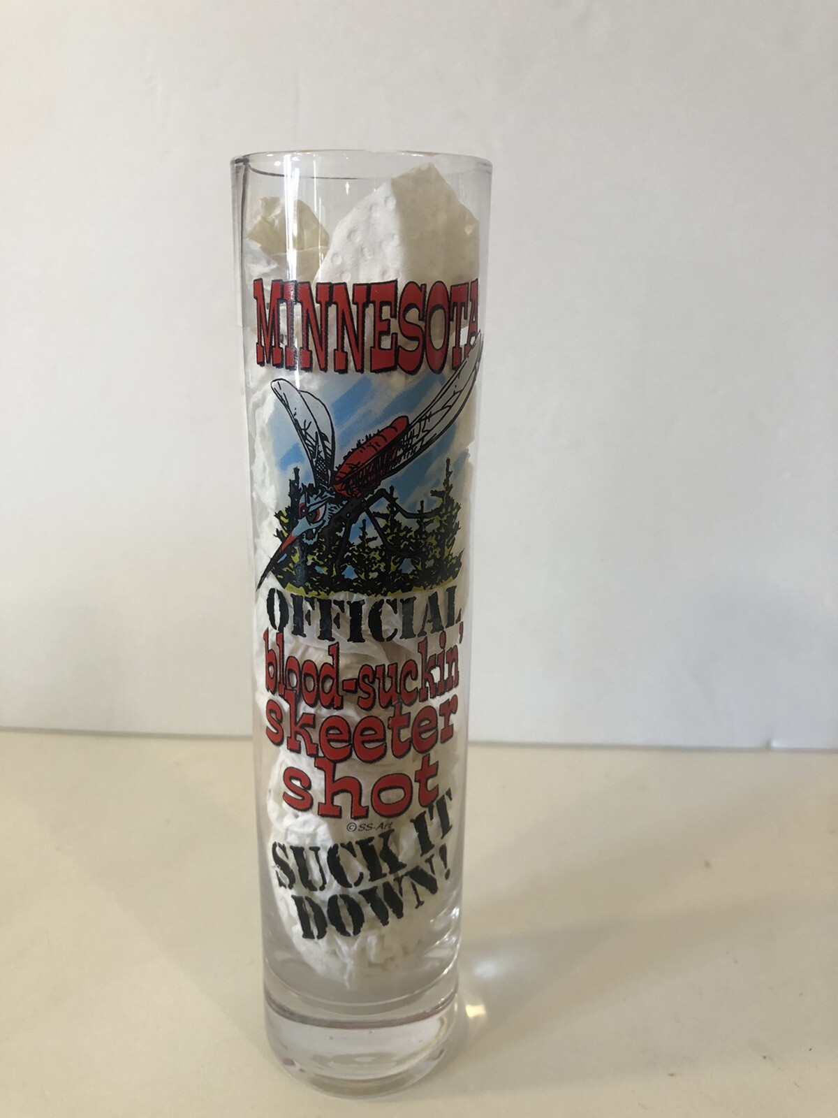 MINNESOTA Skeeter Shot! SHOOTER  SHOT GLASS 7 1/2 “ Tall