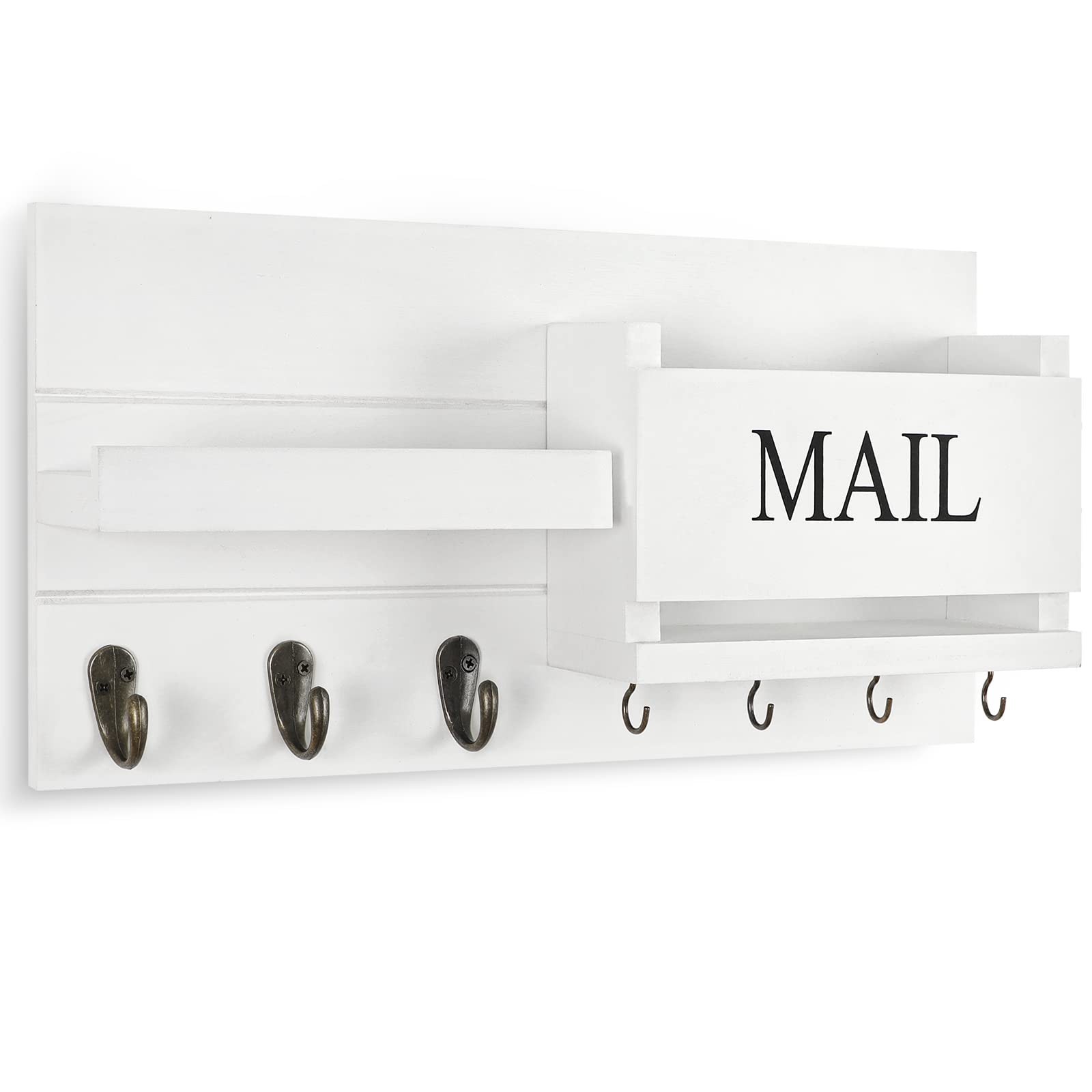 Lwenki Mail Organizer for Wall Mount – Key Holder with Shelf Includes Lett