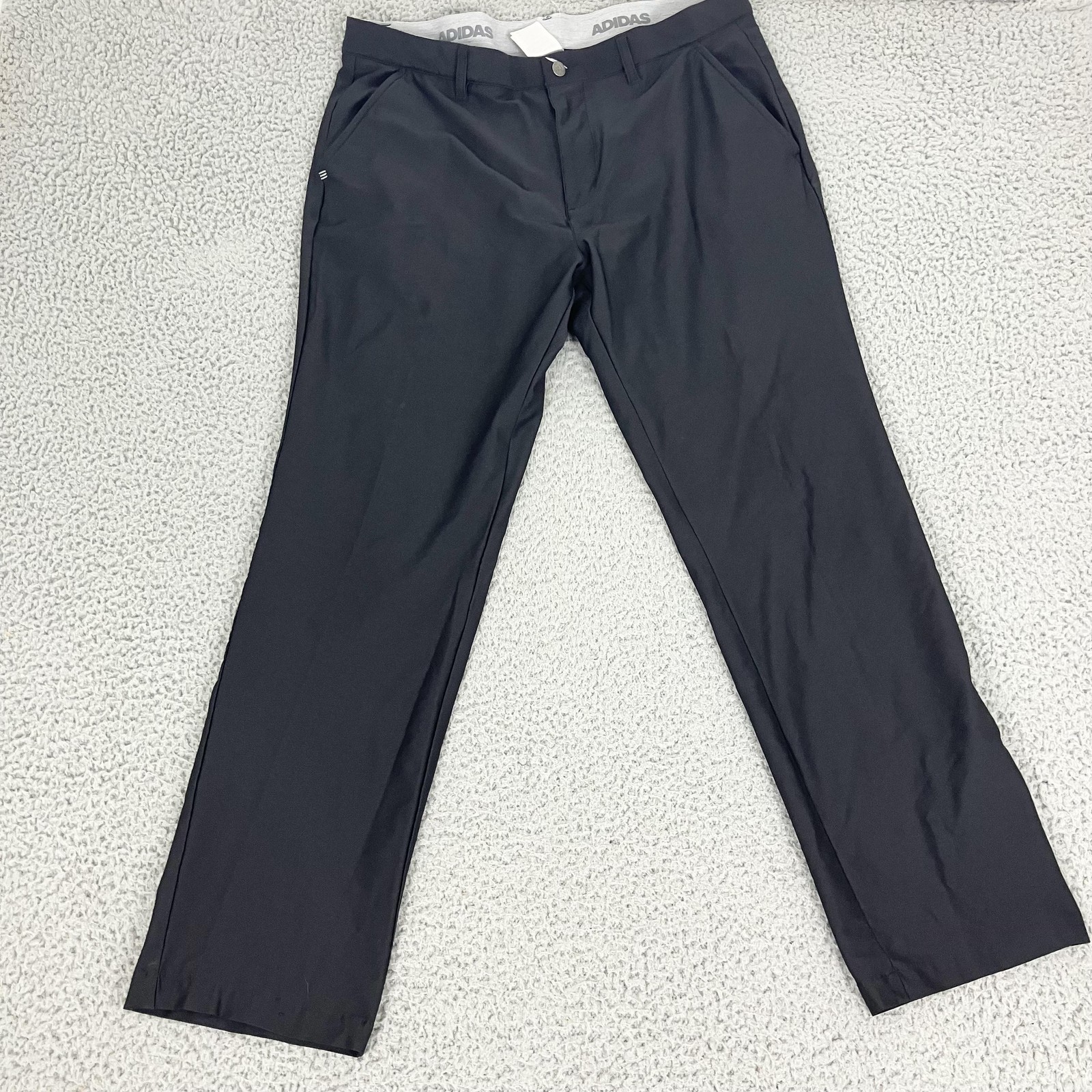 Adidas Pants Mens 36x32 Black Golf Performance Stretch Tapered Woven DQ2217