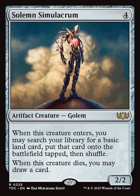 Solemn Simulacrum 325 R Normal TDC MTG NM
