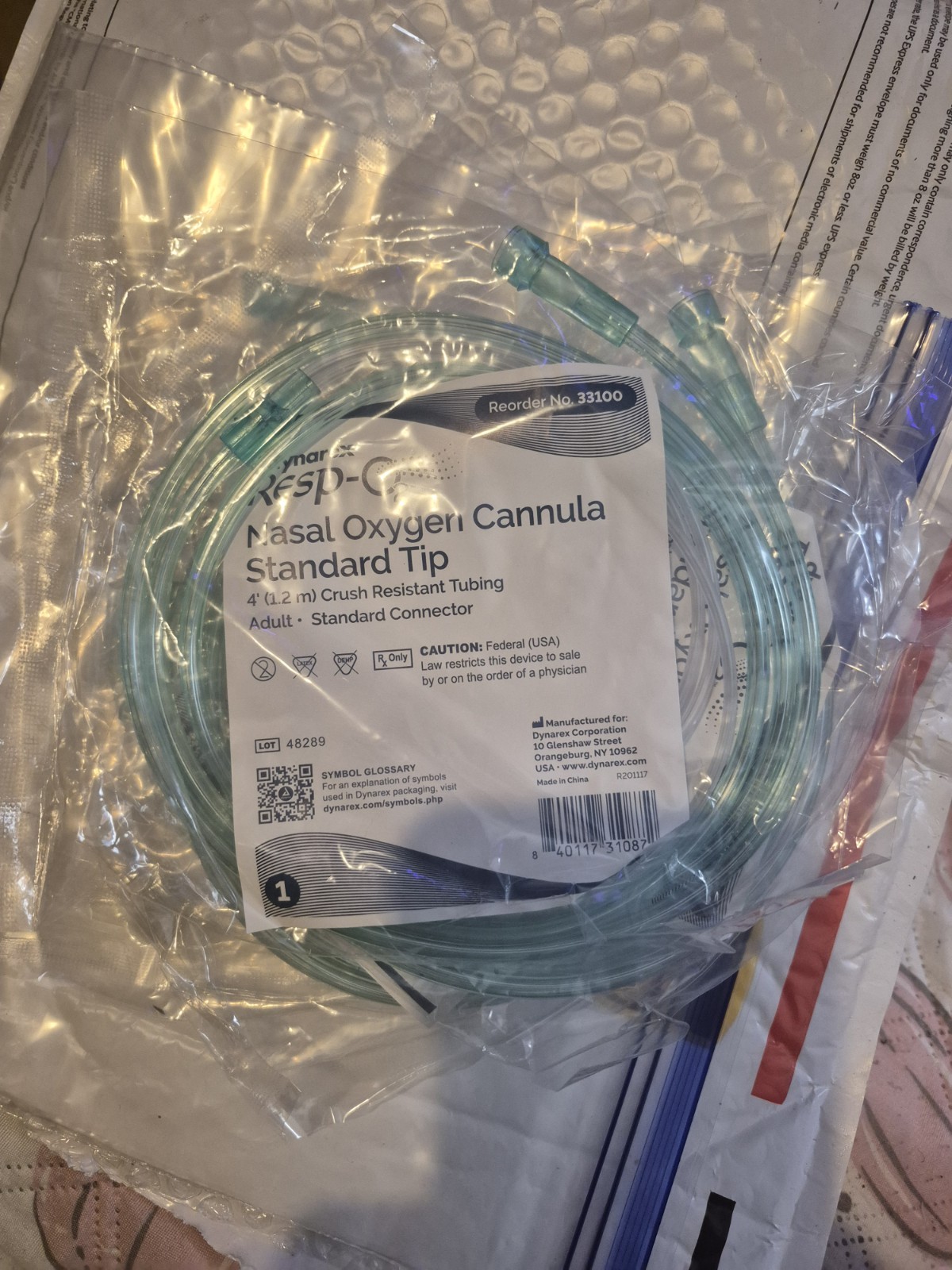 American Goods Nasal Oxygen Cannula 4' Standard Connection Tip Adults Latex Free