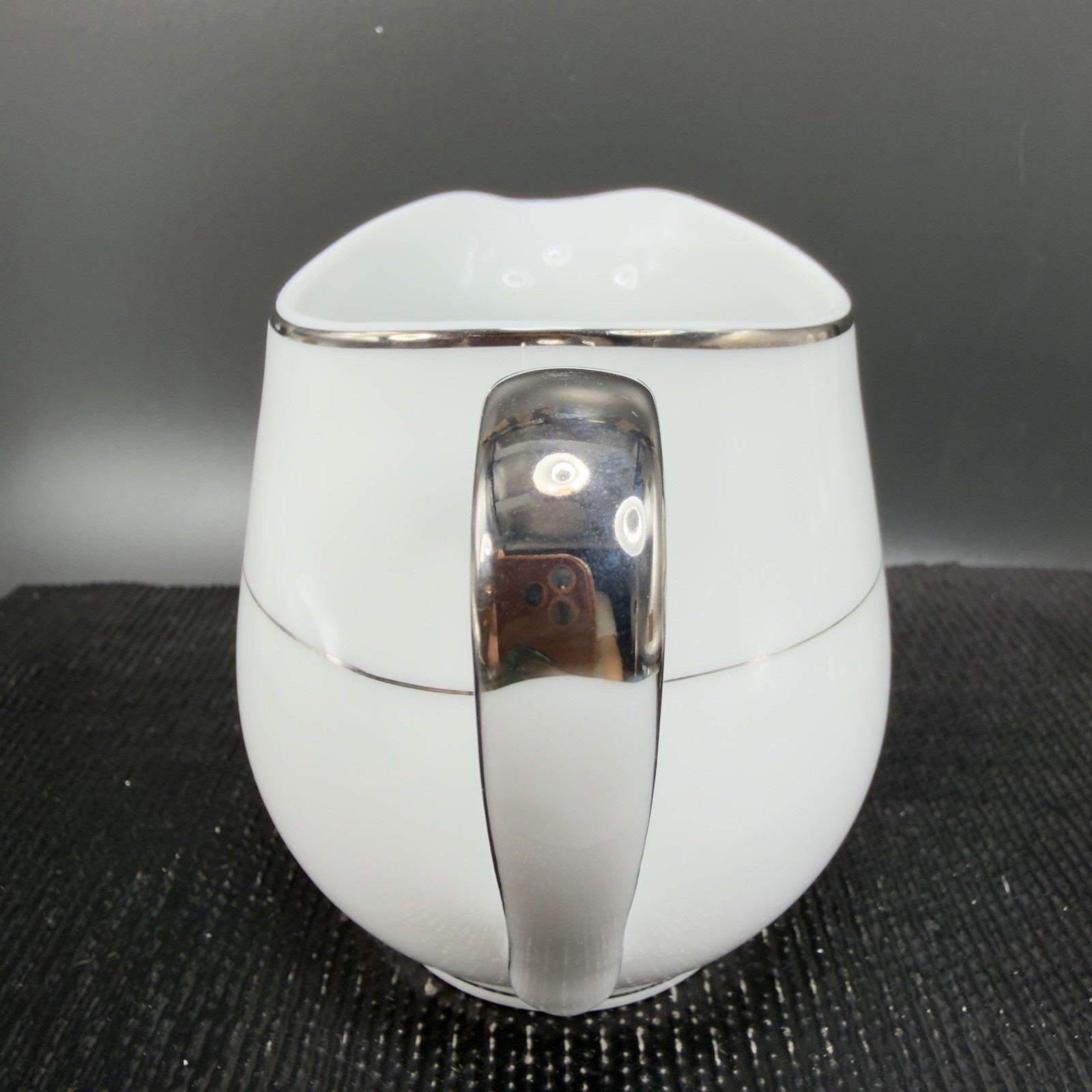 Mikasa Citation Sugar And Creamer Set Porcelain Fine China Silver Trim Japan VTG