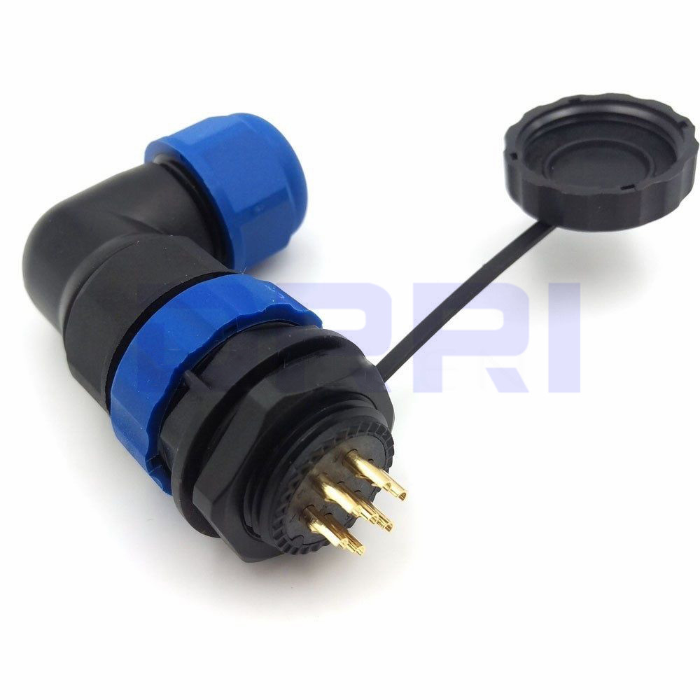 SD20TA-ZM 90 Degree Elbow IP67 7Pin Connector Male Female panel mount connector