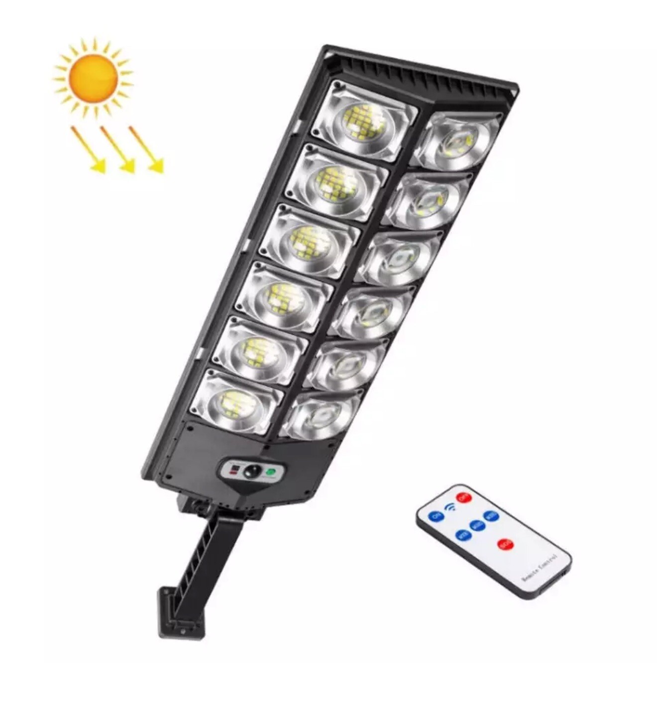 E-SMARTER W789A-6 LED Strong Light Double Row Solar Garden Light Induction Stree