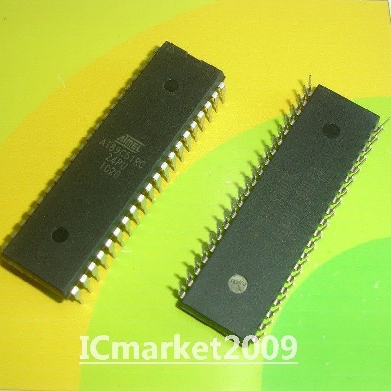 2 PCS AT89C51RC-24PU DIP-40 AT89C51 8-bit Microcontroller with 32K Bytes Flash