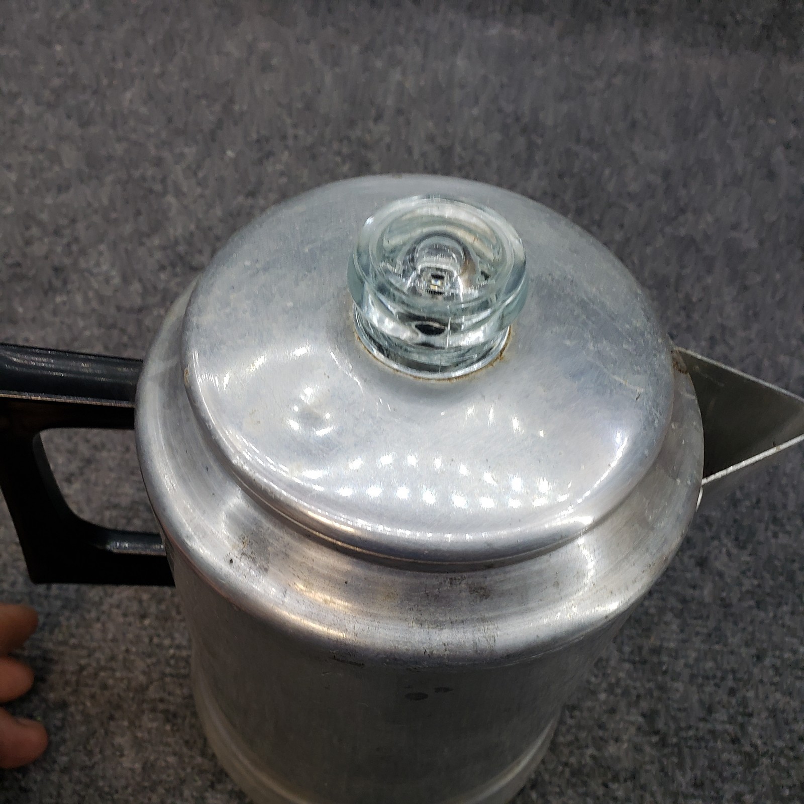 VINTAGE COMET STOVETOP ALUMINUM 9 CUP CAMPING COFFEE POT PERCOLATOR