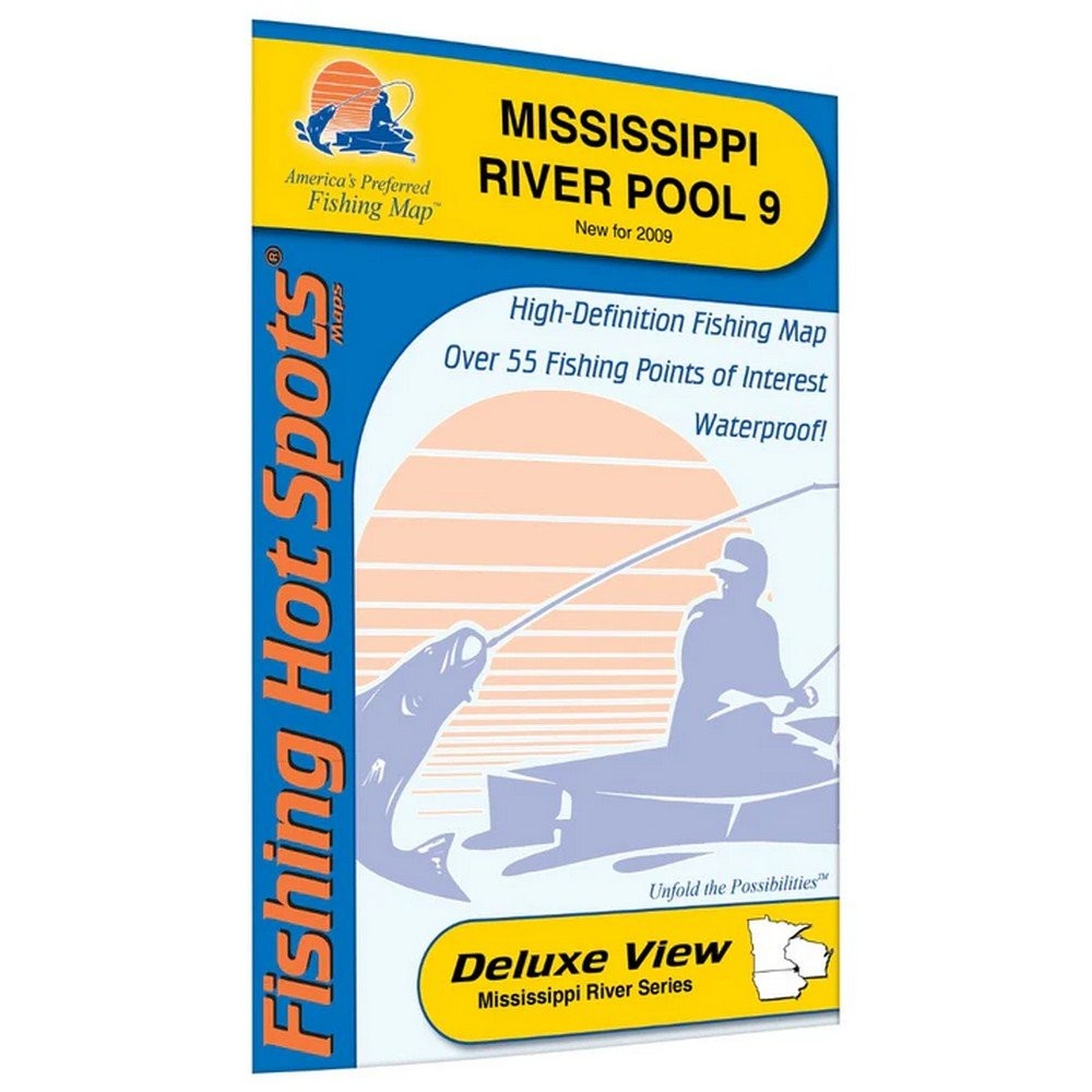 Fishing Hot Spots Mississippi River Pool 9 Freshwater Fishing Map - L734