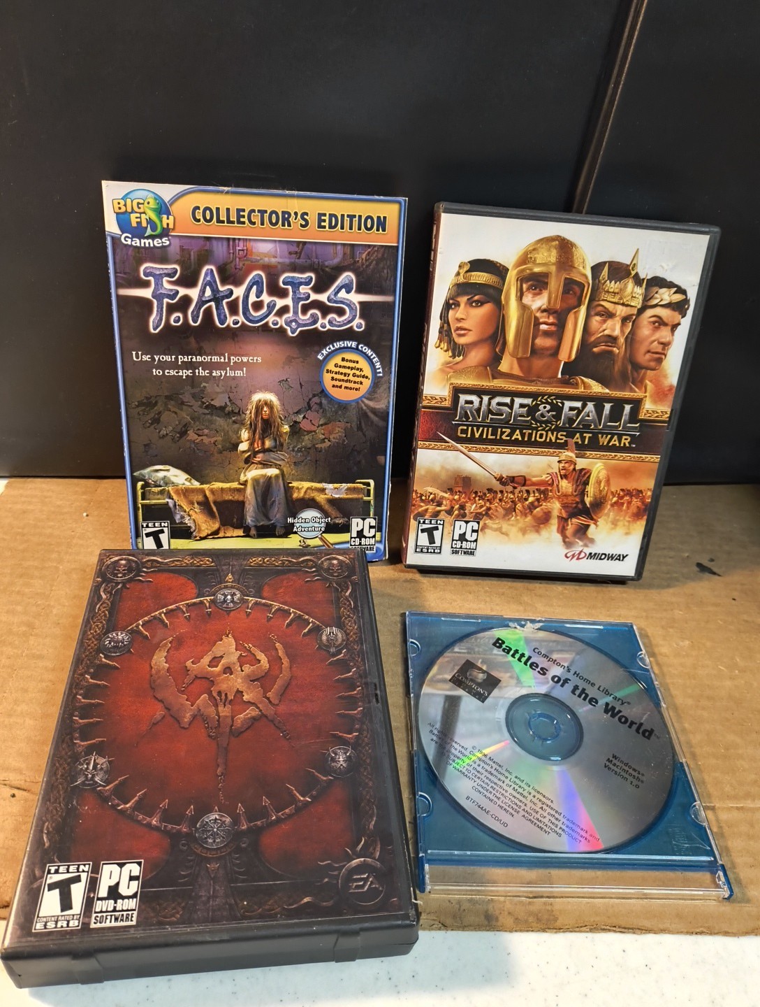 Lot of (4) Various Computer / PC Game CD-ROMs!  See pics! F.A.C.E.S., Warhammer