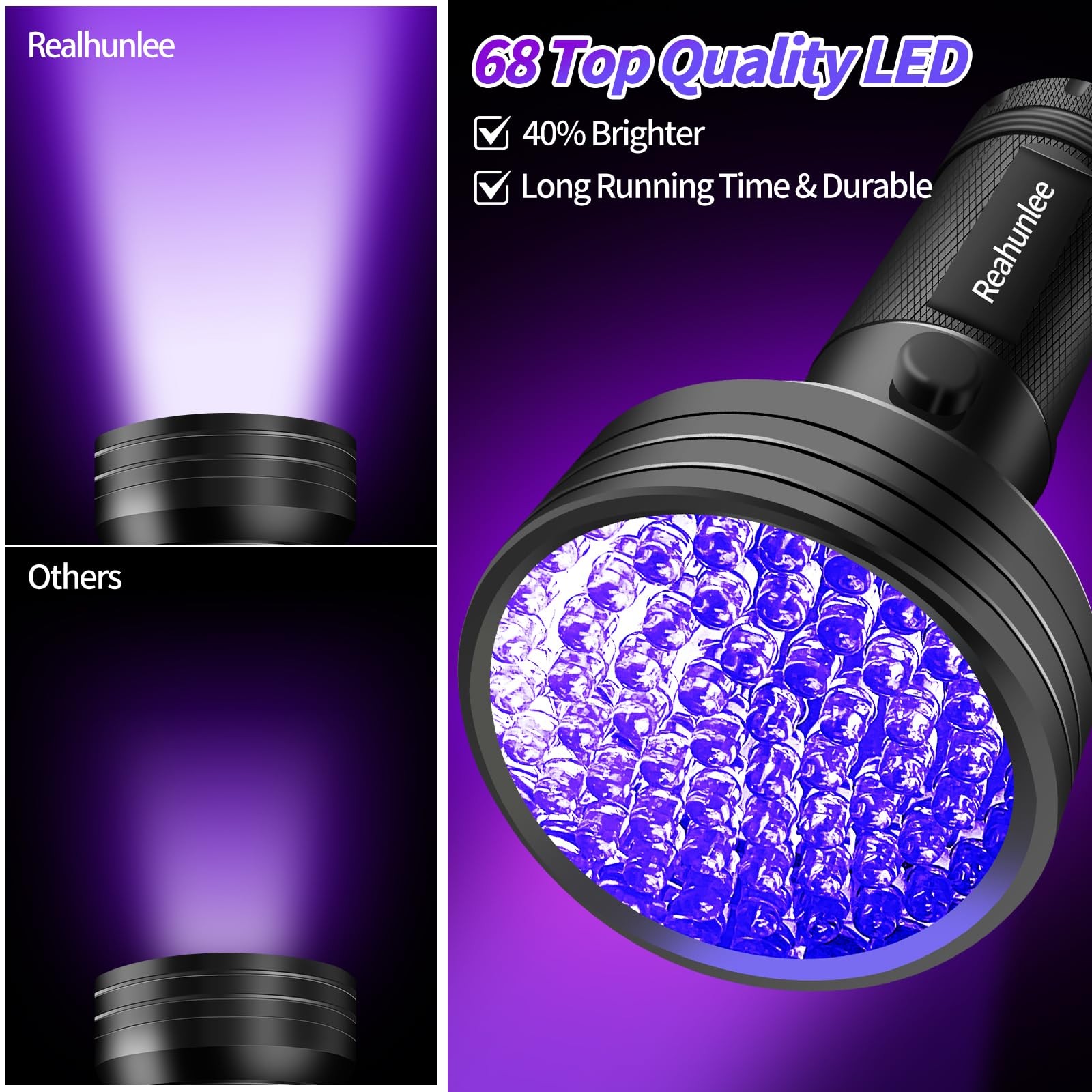 REALHUNLEE Air Conditioner UV Dye Leak Detector, Pro Auto Oil AC UV Dye Leak ...