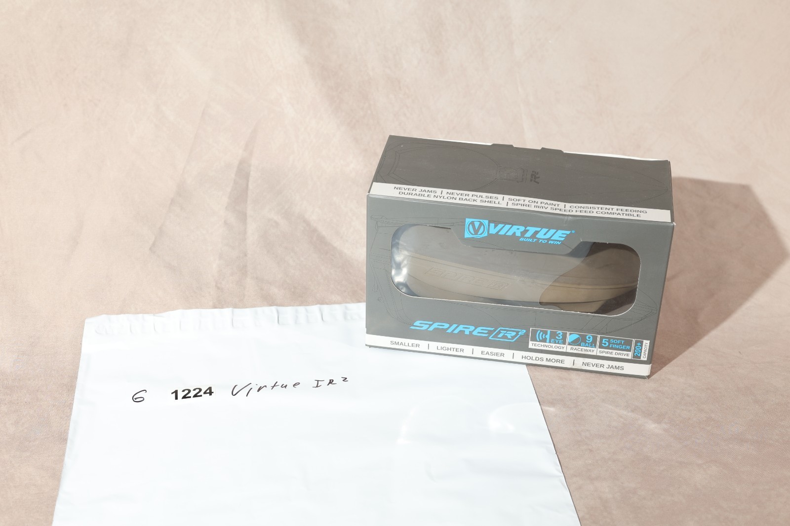 Virtue Spire IR2 Paintball Hopper Loader 200+ Capacity New In Box Tan