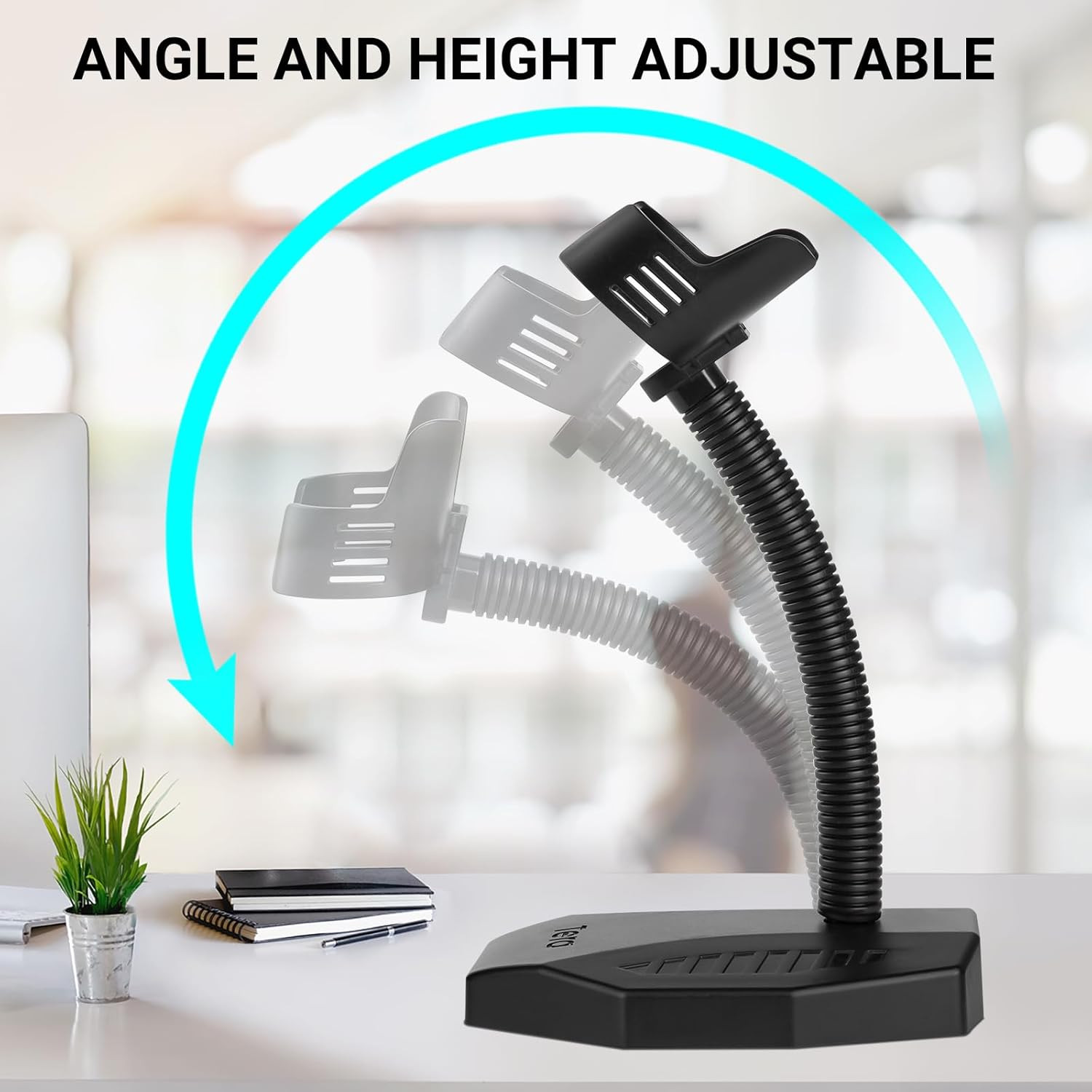Universal Barcode Scanner Stand Adjustable Wall Mount Holder Non Slip Base Black