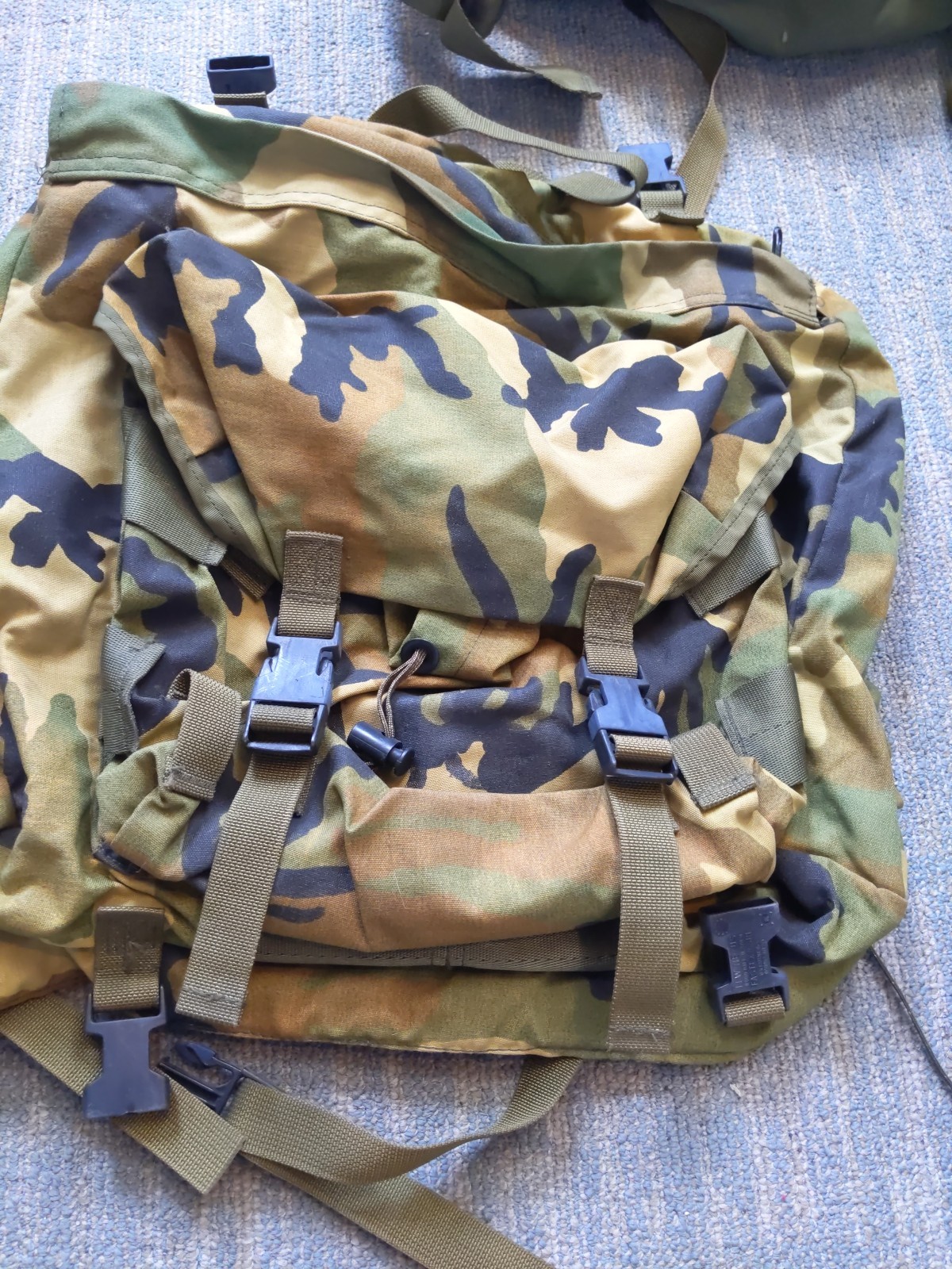 Medium Army Military Camo Field Pack With Internal Frame Plus Small Backpack