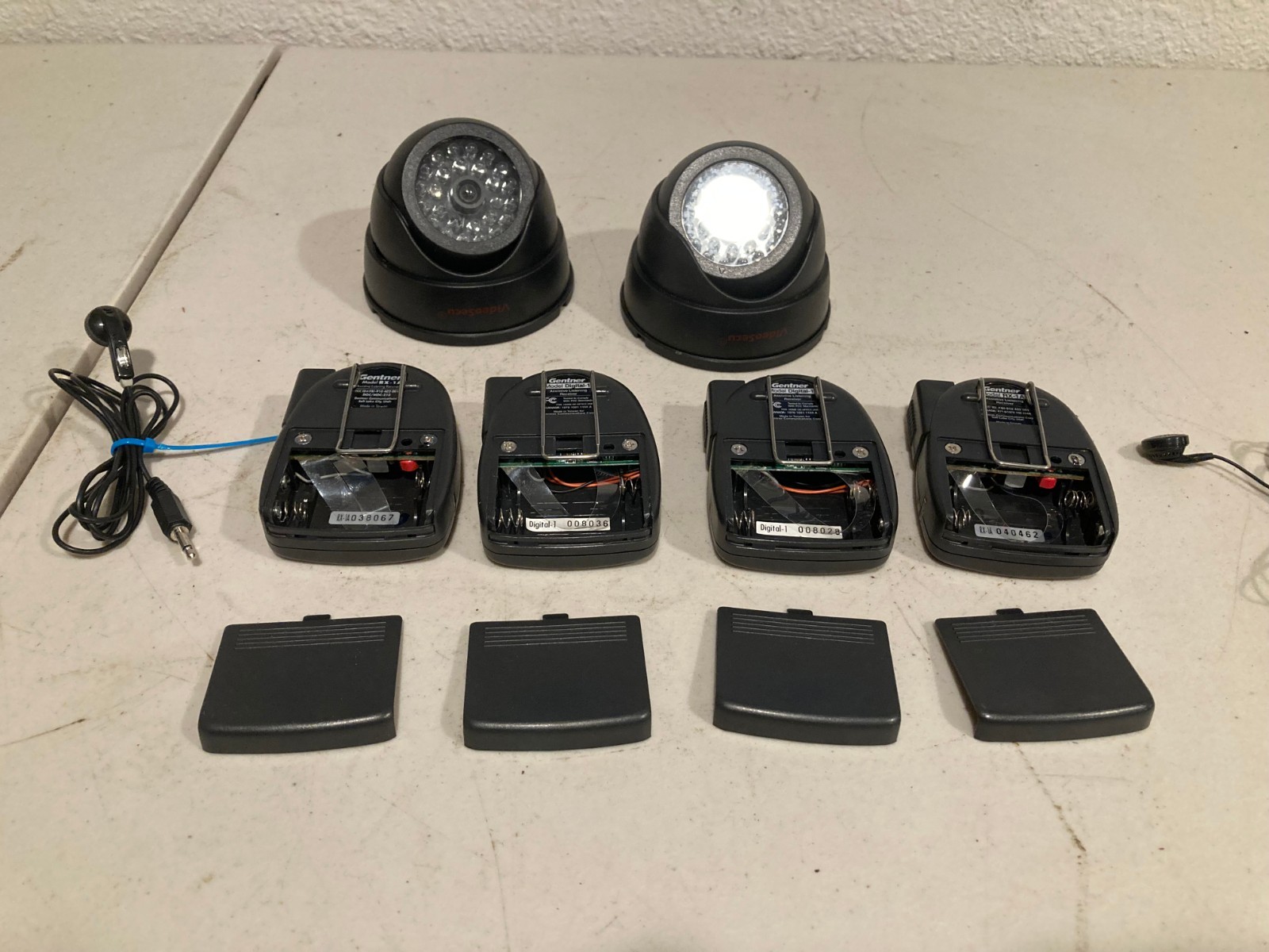 Lot of 5 Gentner RX-1A Assistive Listening Receivers + MR-18 Dummy Dome Security