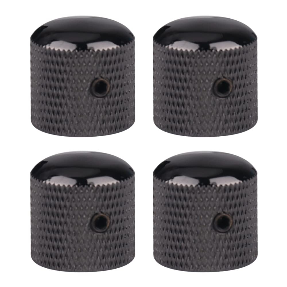 4Pcs Black Nickel Guitar Knobs for Telecaster Les Paul Bass with Screws
