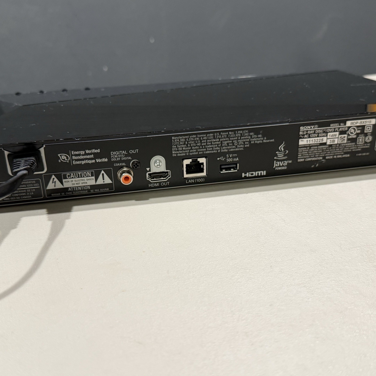 Sony BDP-BX510 3D Blu-ray Player WITH WORKING REMOTE!