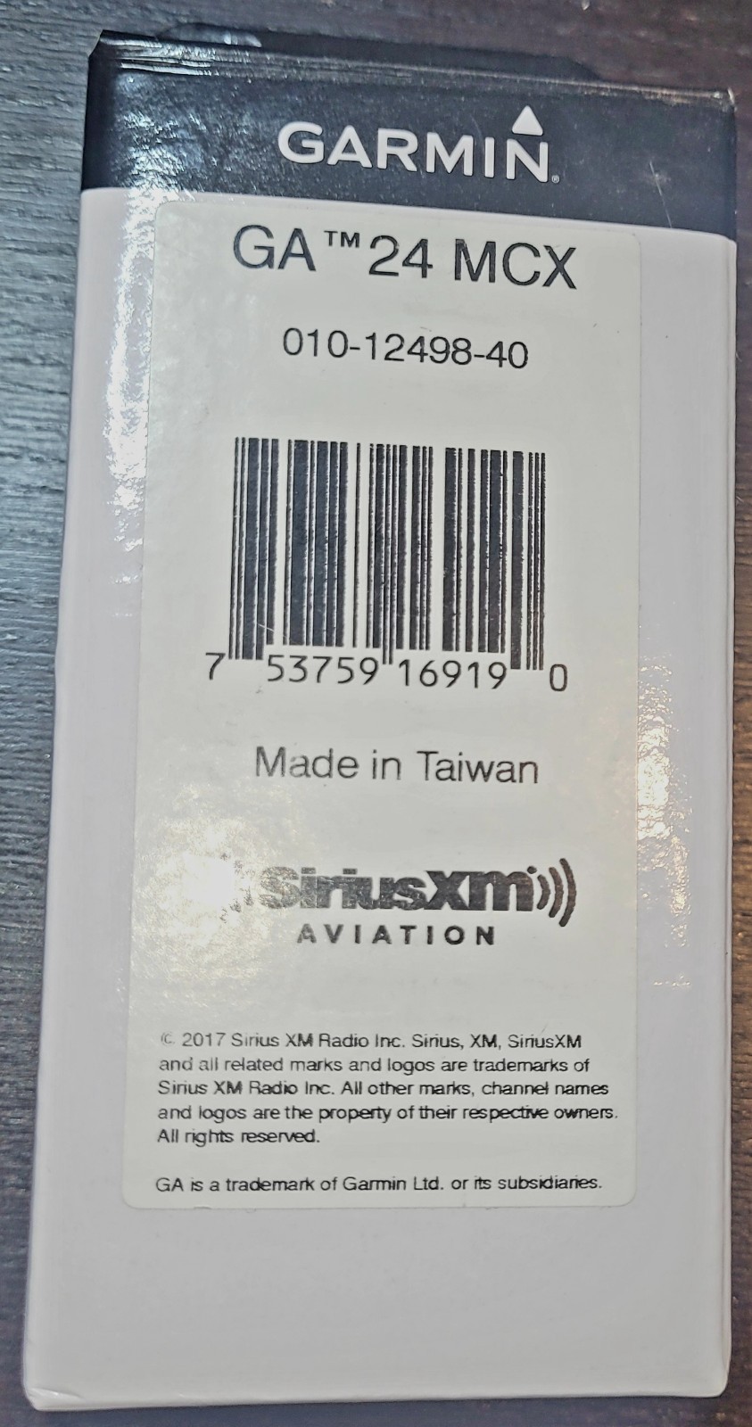 NEW Garmin GA24MCX Sirius Aviation XM Antenna  010-12498-40 P/N: 011-04434-00