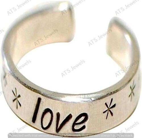 Real 925 Sterling Silver Love Adjustable Beautiful Toe Ring For Women's