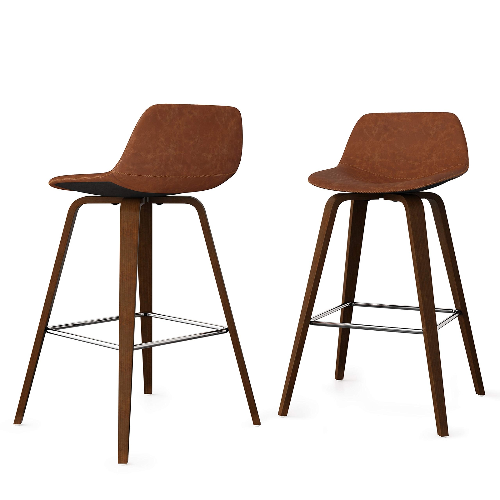 SIMPLIHOME Randolph 26 Inch Mid Century Modern Bentwood Counter Height Stool