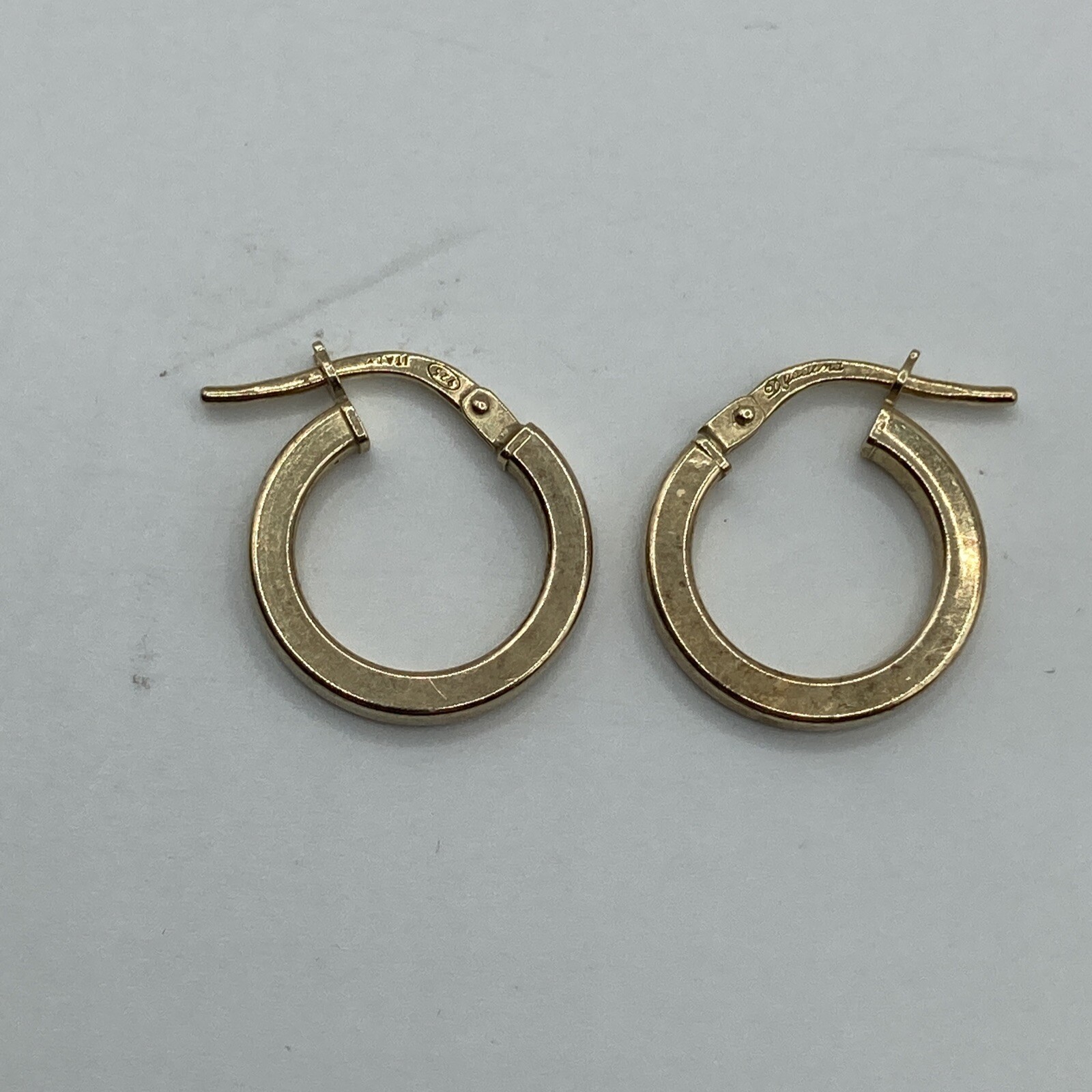 DYADEMA 925 Silver Vintage Shiny Minimalist Round Hoop Earrings Gold plated