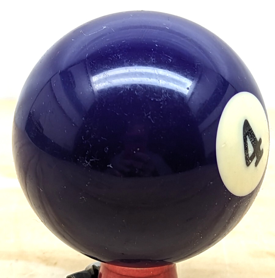 Pool ball #4 blue and white and black 2.25" diameter