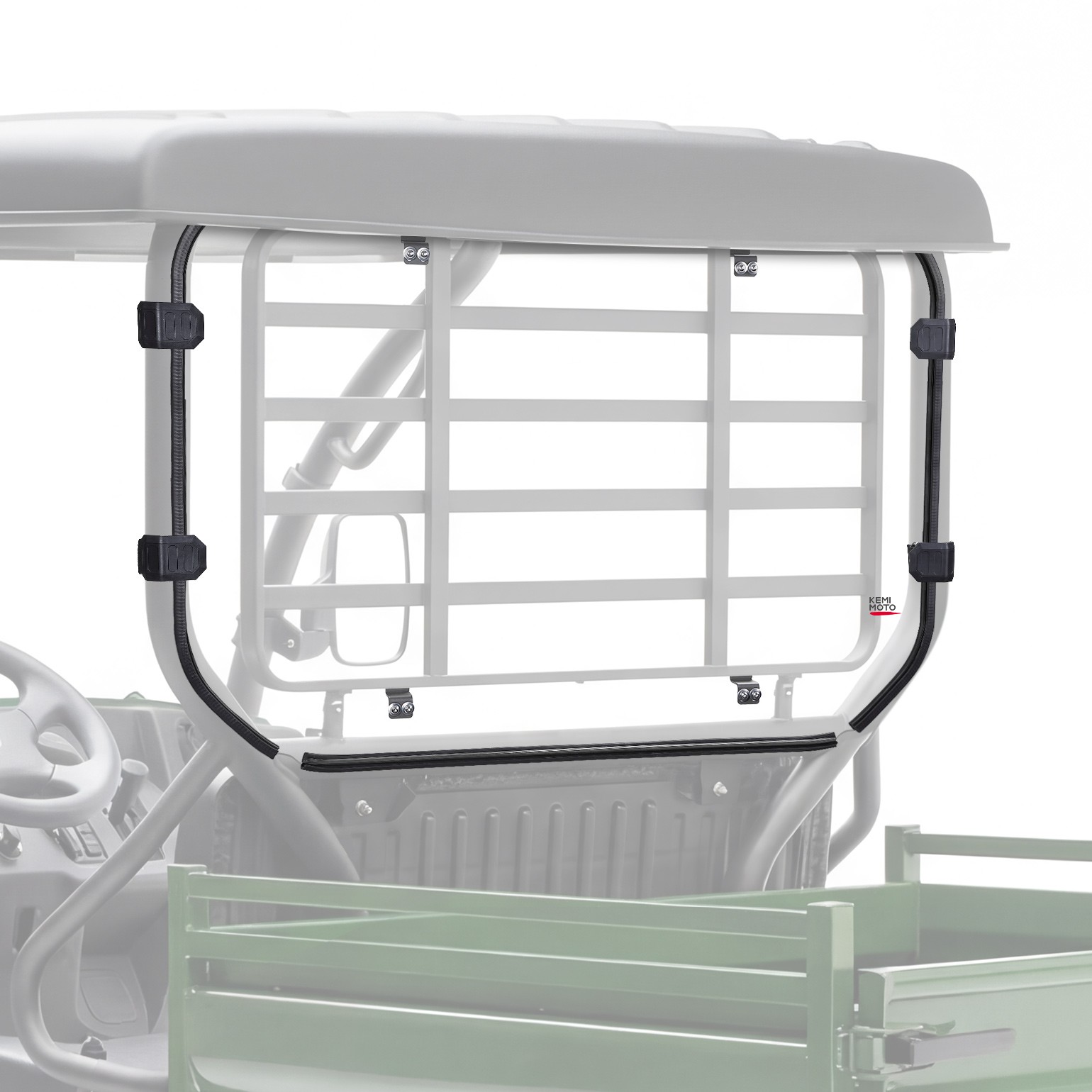 Rear Windshield Full Window Windscreen Clear For 2017-2026 Kawasaki Mule SX