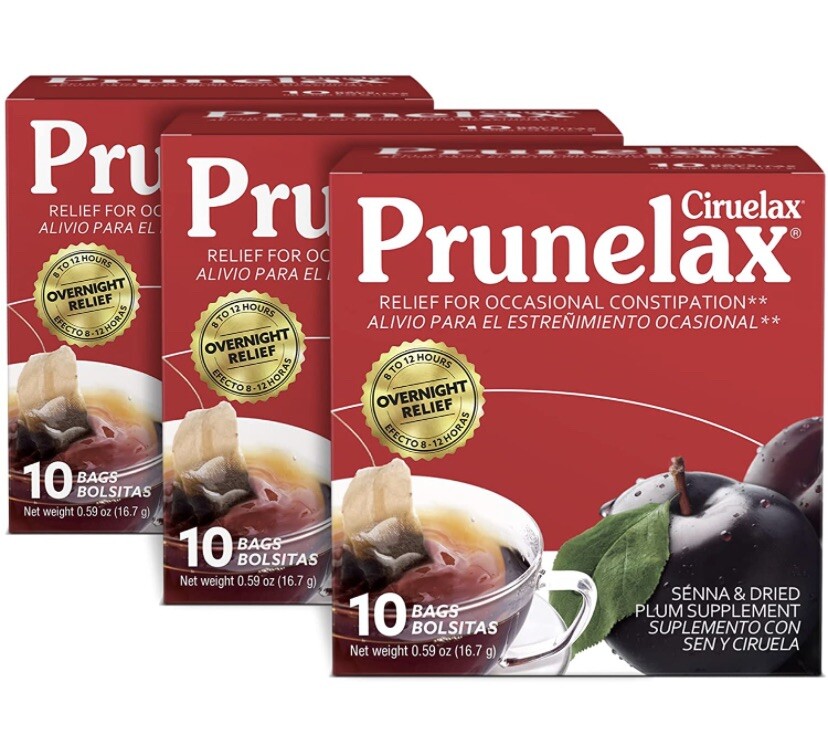 3 X Prunelax Ciruelax Natural Laxative Regular Tea, 10 Tea Bags NEW